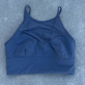 lululemon athletica racerback sports bra top blue size 6 gym workout running